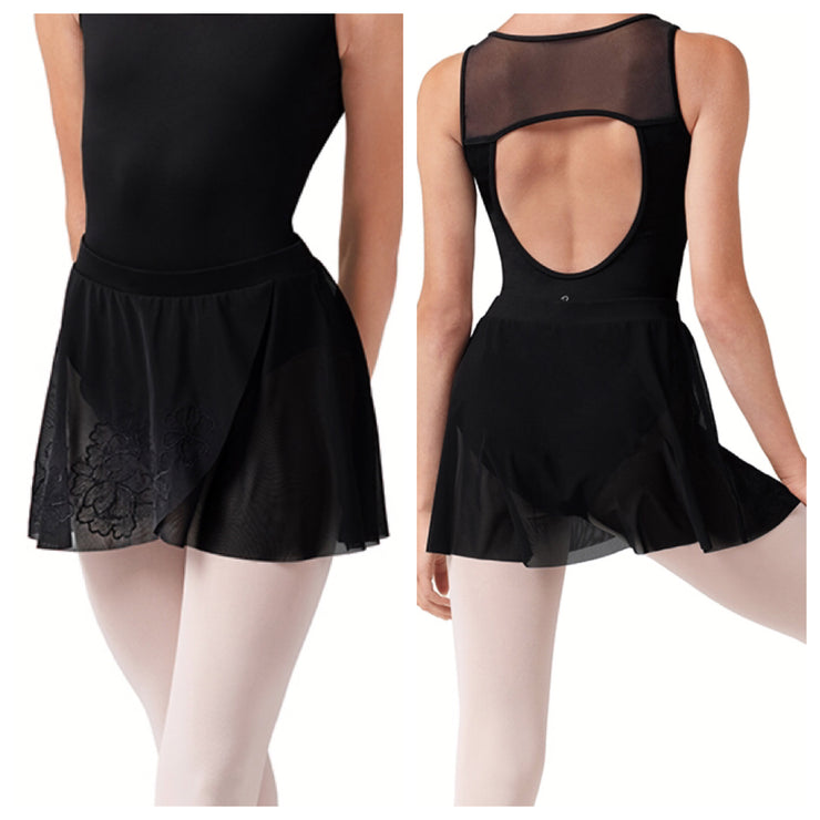 Bloch - Embroidered Pull On Skirt - Adult (R10001) - Black