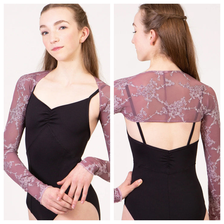 Suffolk - Soirée Long Sleeve Mesh Shrug - Adult (4018A) - Purple