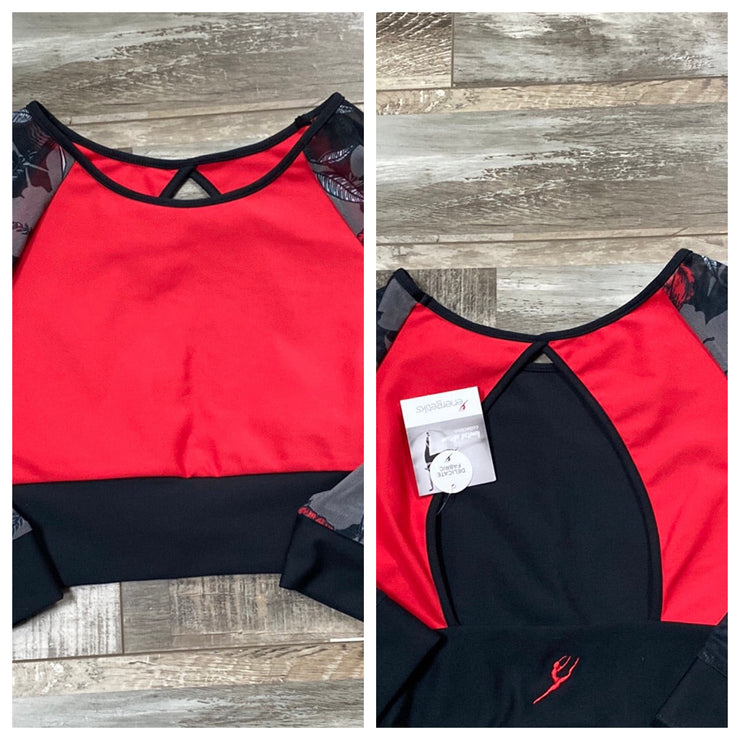 Energetiks - Astrid 3/4 Sleeve Crop - Adult (IAC131VA2-) Burnt Scarlet - Final Sale