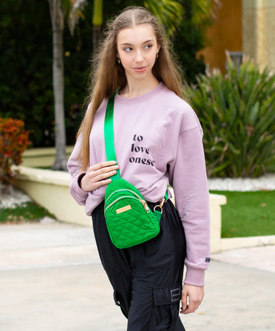 Oh La La Dancewear - On The Move Puffer Sling Bag (OLL303-KGR) - Kelly Green