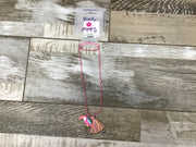 Pink Poppy - Tropical Toucan Necklace on Chain - (NCG116) - Pink/Purple