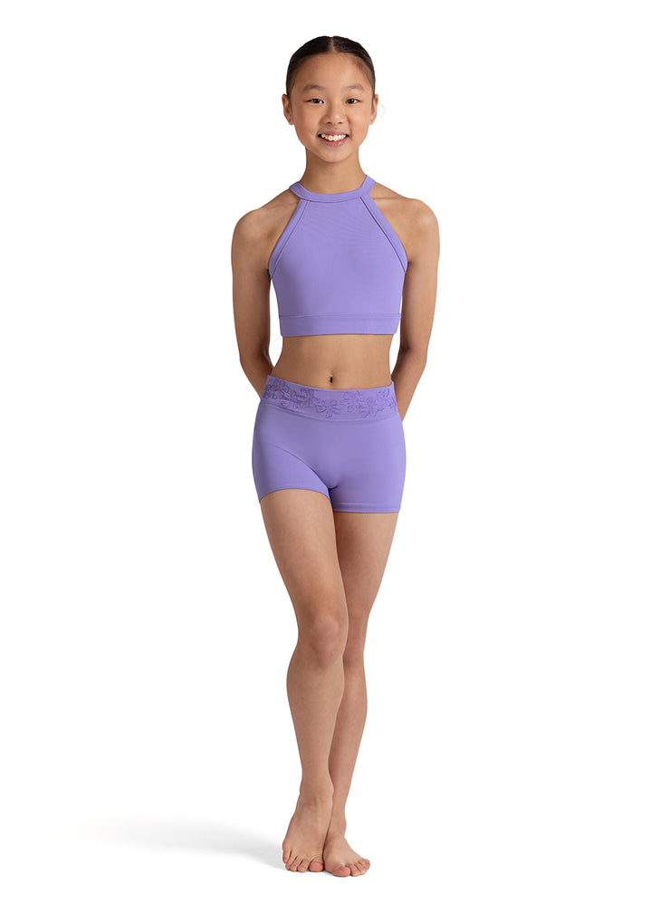 Bloch - Embroidered Waistband Short - Child (CR90003) - Lilac