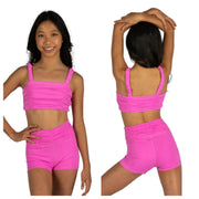 XO Dance Co - Sassy Scrunch Top - Child (24009) - Pink Pop