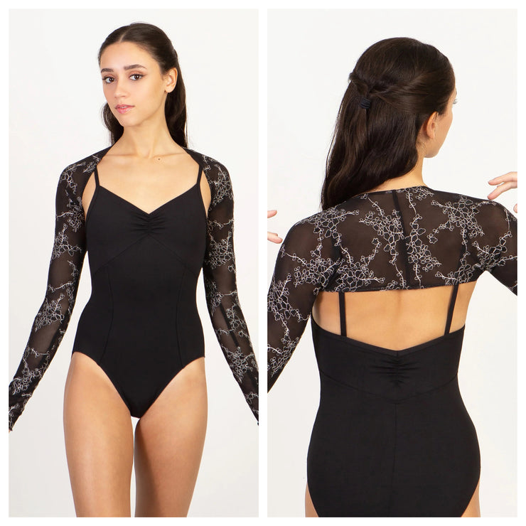 Suffolk - Soirée Long Sleeve Mesh Shrug - Adult (4018A) - Black