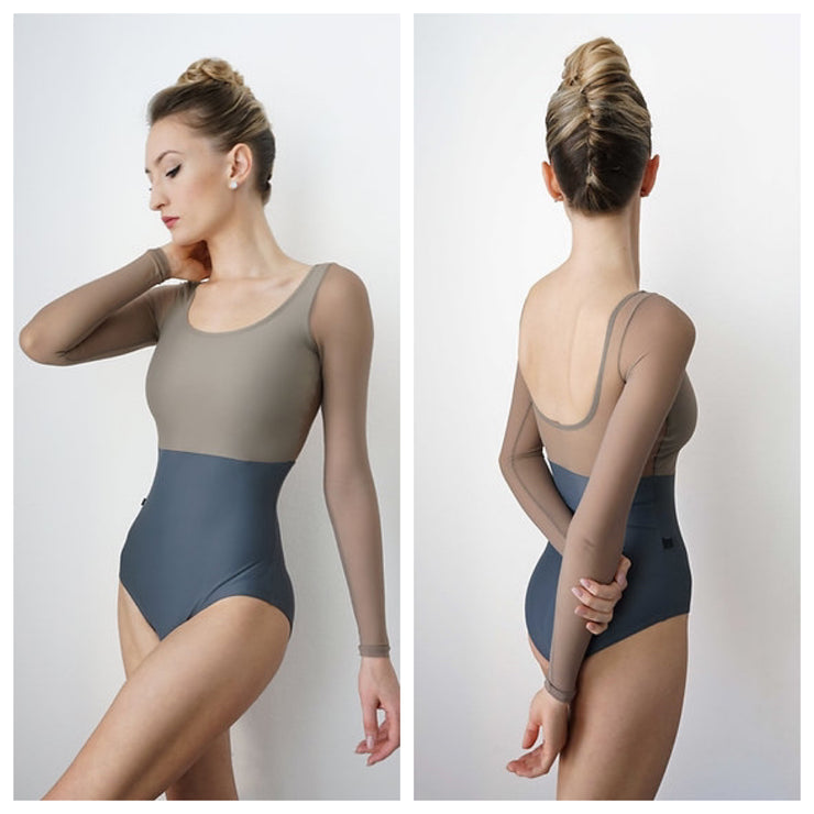 Jule Dancewear - Illusion Leotard - Adult (LUL3-DST) - Dust/Charcoal