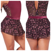 Capezio - Enchant Pull-On Skirt - Adult (F12406W) - Winter Wine Ornate Romance