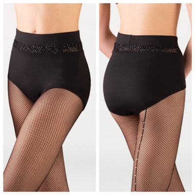 Body Wrappers - Open Mesh Hi-Waist Brief - Adult (P1161) - Black - Final Sale