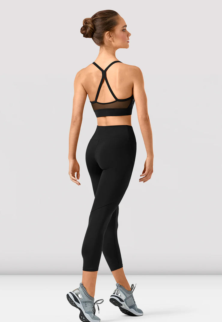 Bloch - Ladies Polina Mirage Print Mesh Crop Top - Adult (Z9347) - Black