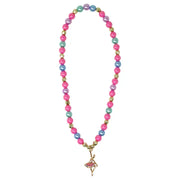 Pink Poppy - Ballet Dance Necklace (NCM121) - Pink/Gold/Silver