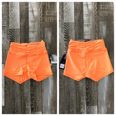 XO Dance Co - Sassy Scrunch Short - Child (24006) - Orange Pop