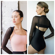 Jule Dancewear - Meshies Crop Top Shrug Bolero - Adult (MESHCTS1) - Black