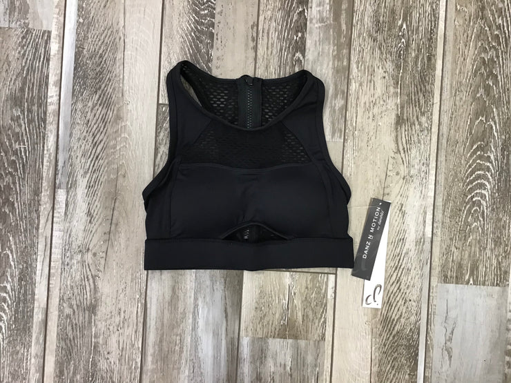Danz N Motion - Mesh Sports Bra Top - Adult (2745A) - Black - Final Sale