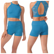 Bloch -Anika  V Front Short - Adult (R90001) - Cerulean