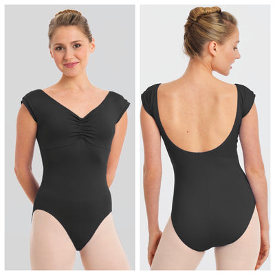 Gaynor Minden - Cap Sleeve Leotard - Adult (AL-113-BLK) - Black