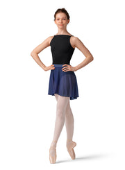 Mirella - Stripe Waistband Mesh Skirt - Adult (MS10001) - Ink