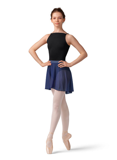 Mirella - Stripe Waistband Mesh Skirt - Adult (MS10001) - Ink