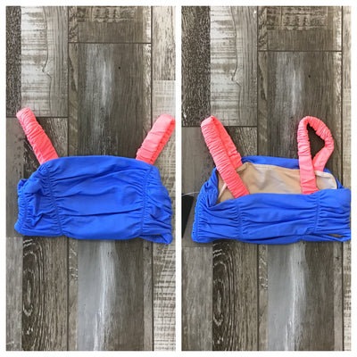 XO Dance Co - Sassy Scrunch Top - Child (24009) - Neon Royal