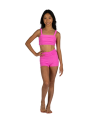 XO Dance Co - Sassy Scrunch Top - Child (24009) - Pink Pop