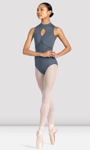 Bloch - Kali Floral Open Back Leotard - Adult (L3395) - Graphite Grey