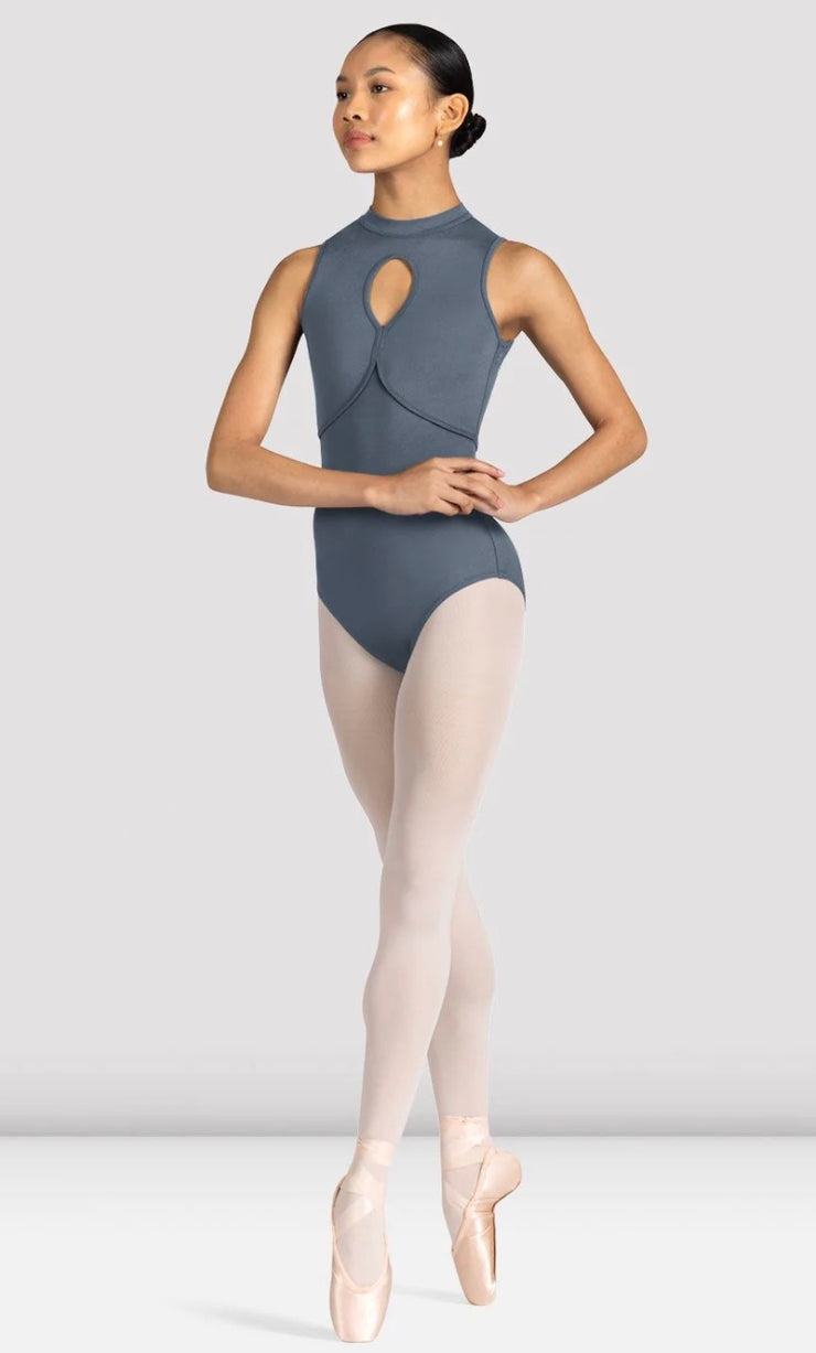 Bloch - Kali Floral Open Back Leotard - Adult (L3395) - Graphite Grey