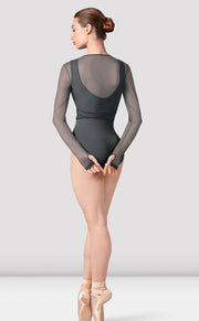 Bloch - Bethan Mesh Wrap Top - Adult (Z8459) - Graphite