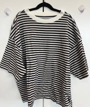 Free People Movement - Tackle Stripe Tee - Adult (OB2199267) - Court Stripe Black