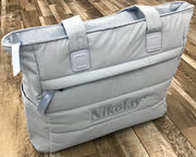 Nikolay - Medium Tote Bag with Zipper (BC002BAN) - Light Blue