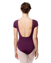 Lulli Dancewear - Microfiber Full Lining Short Sleeve Leotard - Adult (LUB286) - Aubergine