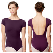 Lulli Dancewear - Microfiber Full Lining Short Sleeve Leotard - Adult (LUB286) - Aubergine