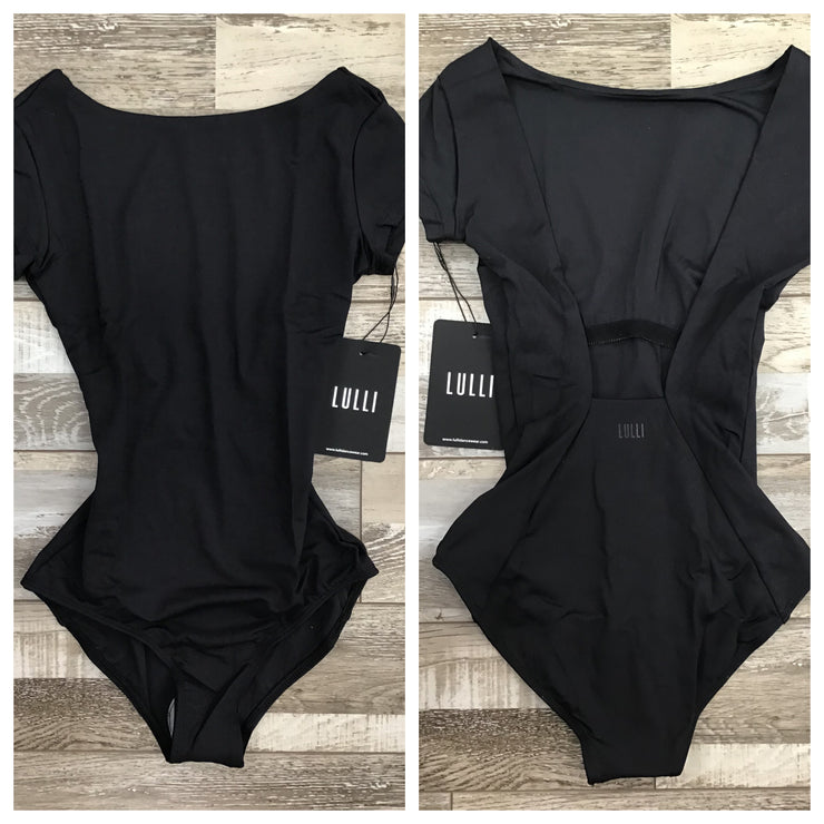 Lulli Dancewear - Microfiber Full Lining Short Sleeve Leotard - Adult (LUB286) - Black