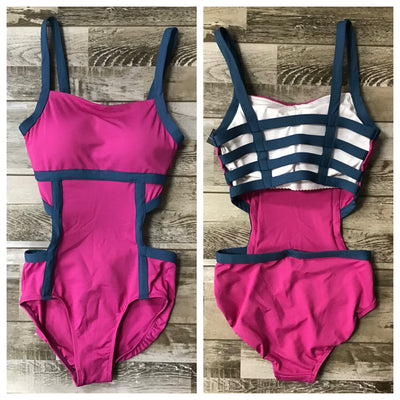 Danz N Motion - Camisole Color Block Leotard - Adult (20119A) - Magenta/Pietro FINAL SALE