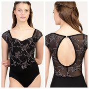 Suffolk - Soiree Pinch Front Cap Sleeve Leotard - Adult (2660A) - Black
