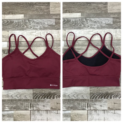 So Danca - Trinys Strappy Bra Top with Removable Padding - Adult (F-14262ES) - Bordeaux