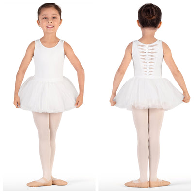 Bloch - Cathie Scoop Neckline Tank Tutu Dress - Child (CL9235) - White