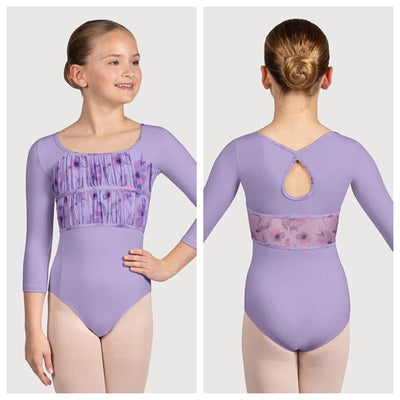 Bloch - Sophie 3/4 Sleeve Floral Leotard - Child (CL5226) - Lilac