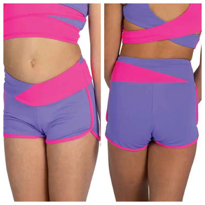 Danz N Motion - Lily Short - Child (25401C) - Bright Lavender/Neon Pink