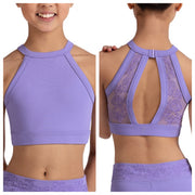 Bloch - Crop Top With Embroidered Back Detail - Child (CZ30008) - Lilac