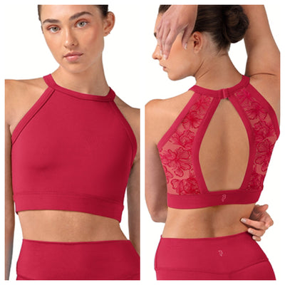 Bloch - Crop Top With Embroidered Back Detail - Adult (Z30004) - Cherry
