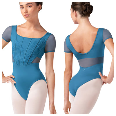 Bloch - Embroidered Corset Cap Sleeve Leotard - Adult (L20001) - Cerulean