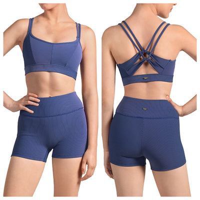 Mirella - Folded Waistband Stripe Shorts - Adult (M90001L) - Ink