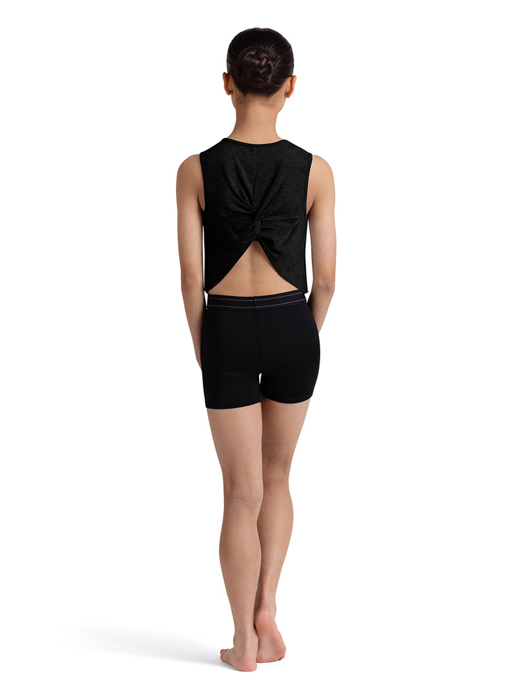 Bloch - Tracy Front Print Back Twist T-Short - Child (CZ30005) - Black