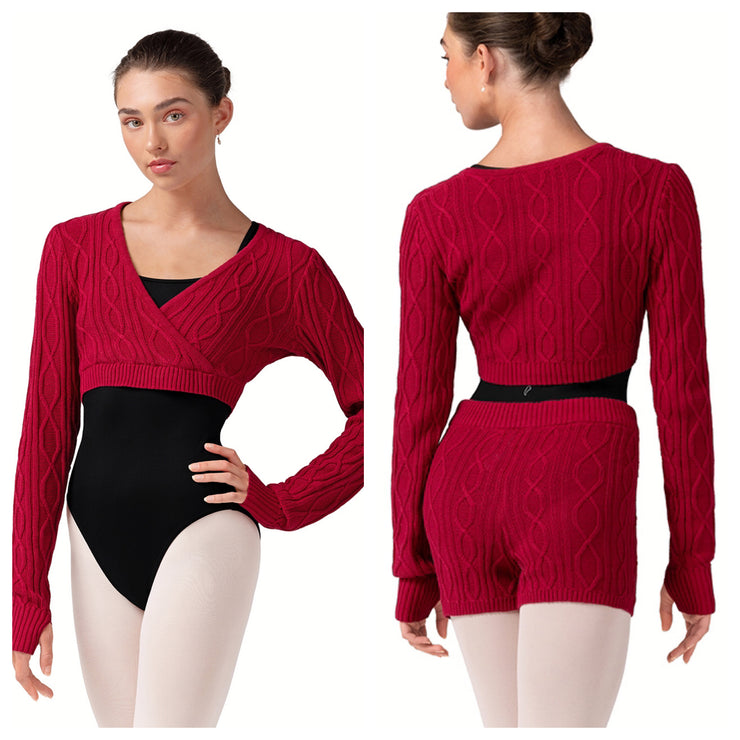 Bloch - Bianca Raglan Knit Sweater -Adult (Z30013) - Cherry