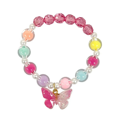 Pink Poppy - Butterfly Bracelet - (BCG170) - Rainbow