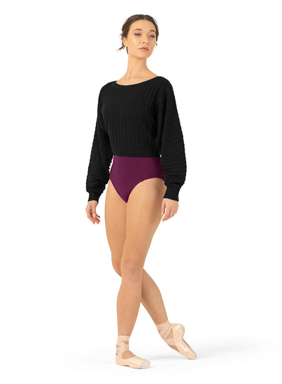 Bloch - Everlyn Knit Cropped Sweater - Adult (Z1179) - Black