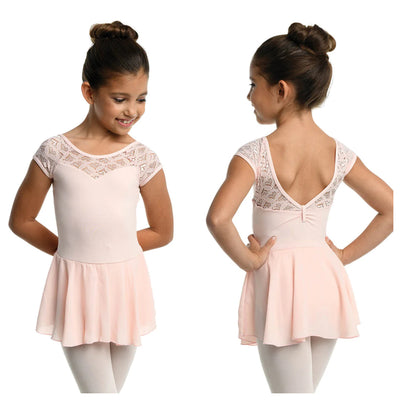 Danz N Motion - Nicole Cape Sleeve Dress - Child (23207C) - Rose