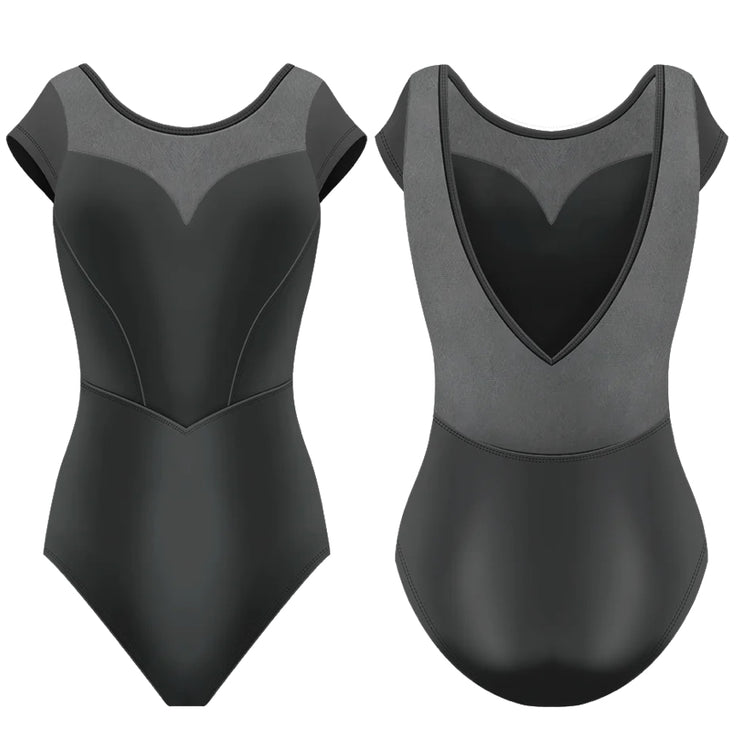 Danse De Paris - Mirabelle Leotard - Adult (L0023L) - Ebony Mesh