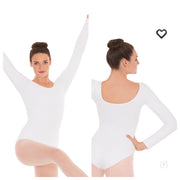 Eurotard Dancewear - Microfiber Long Sleeve Leotard - Adult (44265) - White