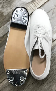 Steven’s Clogging Supplies - Ms. Stomper Clogging Shoes - Ladies (507-WITH BUCK TAPS ATTACHED) - Black/White