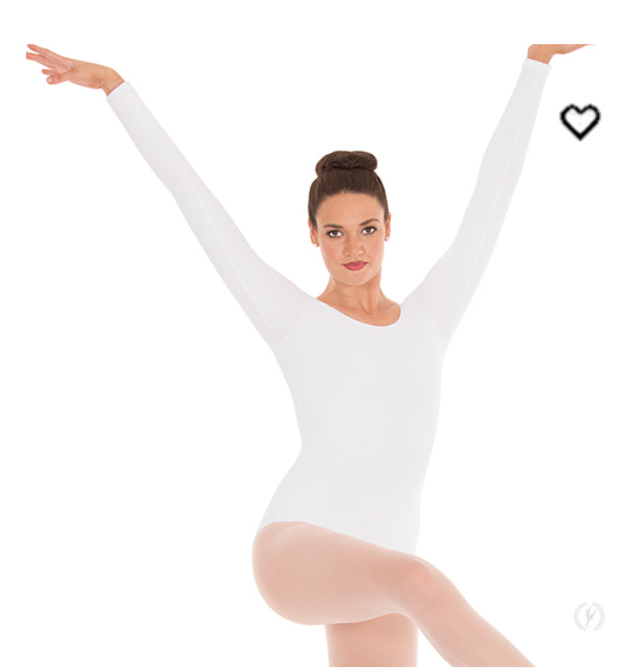 Eurotard Dancewear - Microfiber Long Sleeve Leotard - Adult (44265) - White