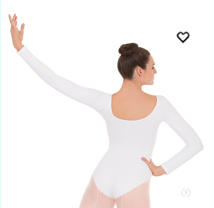 Eurotard Dancewear - Microfiber Long Sleeve Leotard - Adult (44265) - White
